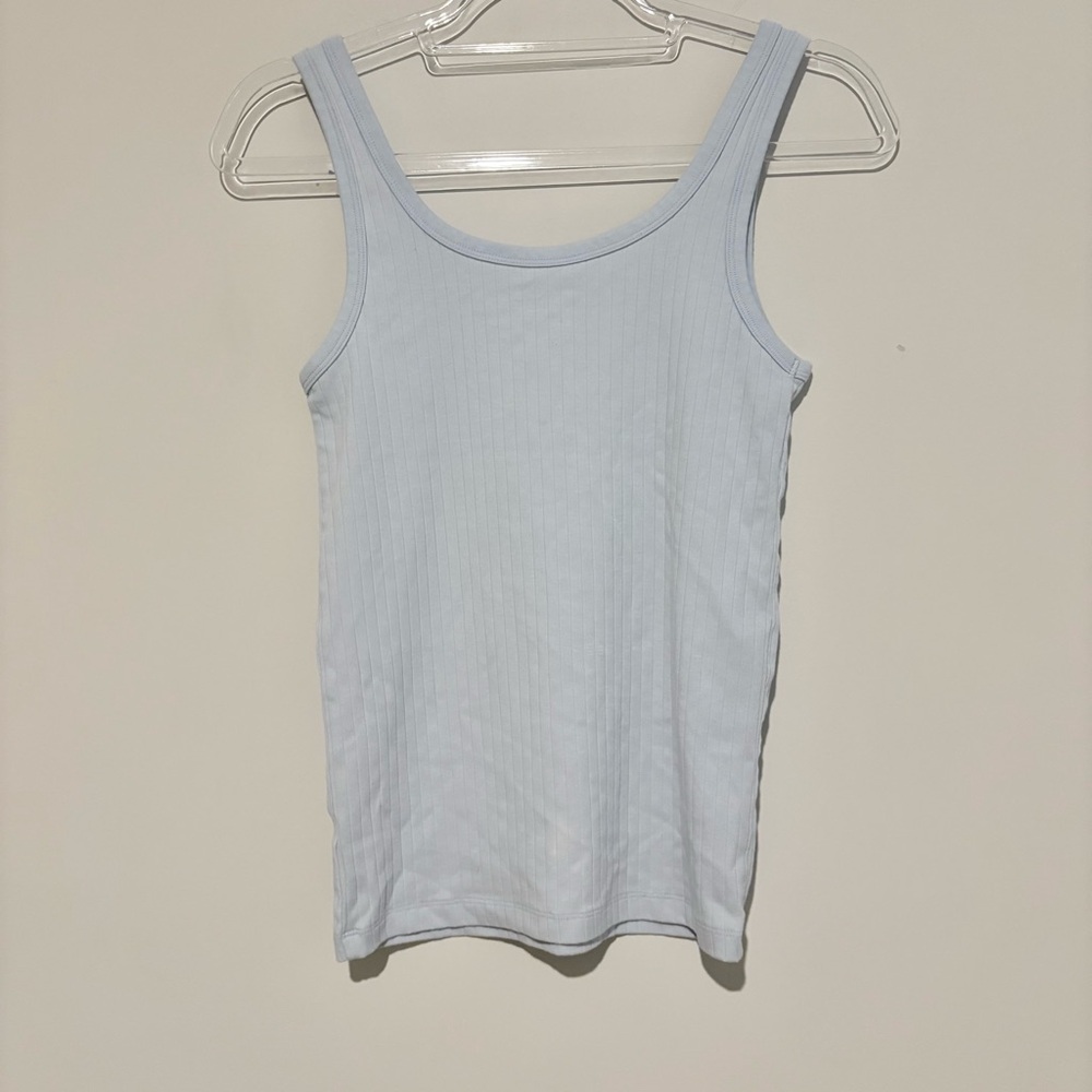 Aerie ribbed tank top pastel light blue size medium - Picture 2 of 5
